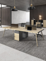 Staff office desk Simple modern office staff table and chair combination 2 4 6 artificial office furniture