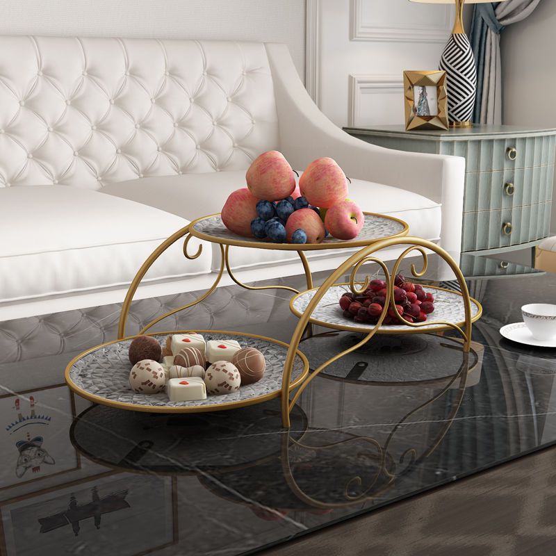 Multi-layer fruit plate modern household fruit basin fruit plate creative plastic candy plate European-style living room coffee table dry fruit plate