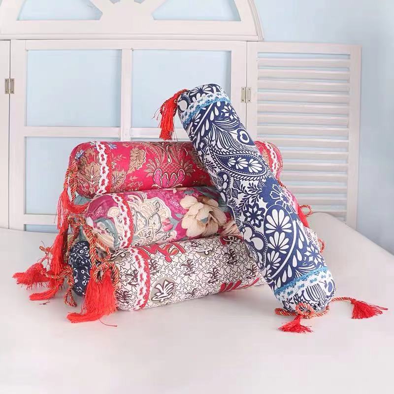 Pillow protective sleeve perspiration waterproof and anti-sleep flow spat soybean candy cervical spine round pillow hollow pillowcase cylindrical