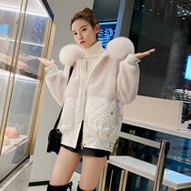 SADO YINER fashion Pike down jacket women 2021 fur one grain Lamb hair winter coat
