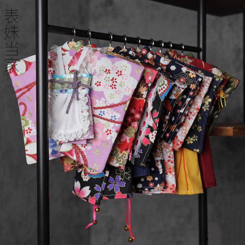 【Japanese Style Kimono Series】 30cm Pu6 Bjd Japanese Sweet Yukata Maid Kimono Floral Outfit Set Skirt
