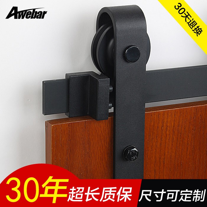 Barn Door Hanging Rail Track Pulley Hardware Bathroom Door Kitchen American-Style Barn Door Sliding Door Movable Door Warehouse Door