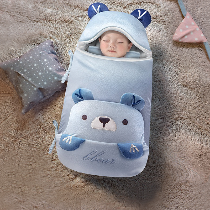 Wrapped baby newborn winter thick spring and autumn winter newborn hugging quilt baby supplies autumn and winter anti-startle sleeping bag