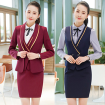 Professional suit suit suit vested woman autumn fashion temperament hotel front desk stewardess uniform beautician work clothes