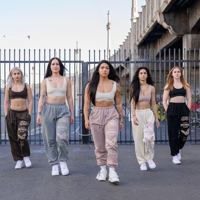 Youngla American Sports Pants Gym Bodybuilding Running Training Pants Cotton Terry Print Leggings Pants for Women