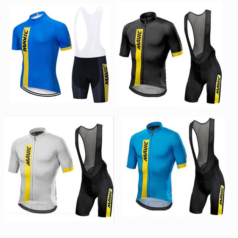 2019 new custom summer mavic cycling suit men's short-sleeved strap suit quick-drying mountain bike road suit