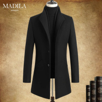 Martella 2020 winter new wool coat male wool medium and long Nizi coat non-cashmere coat male