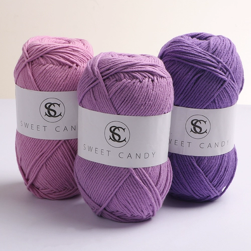 Сиреневая цветная шерстяная плетеная шапка ручной работы, жилет, шарф, из ворсистого хлопка