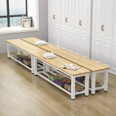 Home Leisure Steel Wood Long Stool Mall Gym rest Stool Bathroom Living Room Shoe Stool Dining Table Long Bench