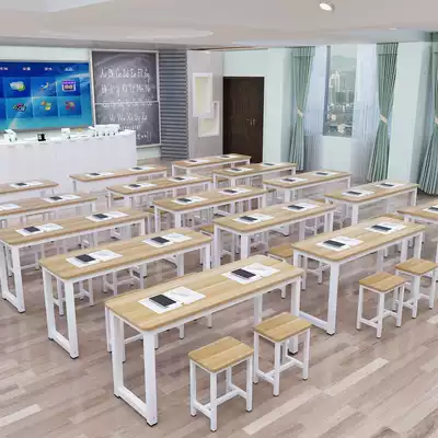 Factory direct sales long table single double desk and chair training table Primary and secondary school cram school tutoring training course desk