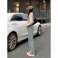 Голубые брюки в стиле ретро