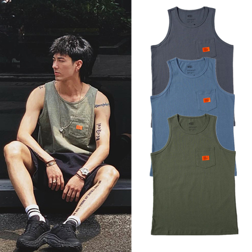 Boomer MDNS Yu Wenle Tongan Sweat Vest Men's Day Ensemble Beach Youth Sports Loose Sleeveless Lap T-shirt T-shirt