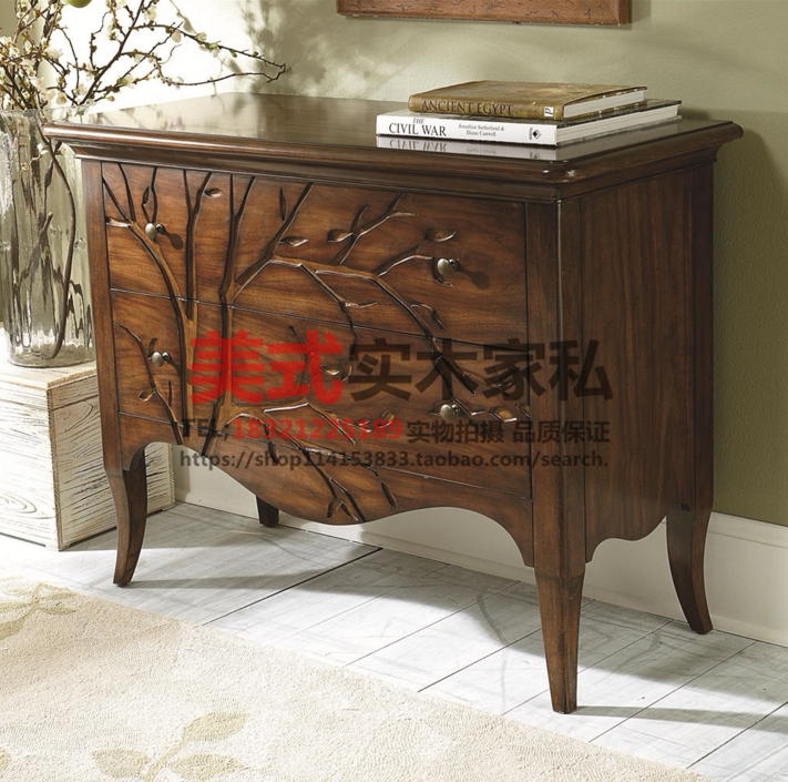 American solid wood do the old hall cabinet Mediterranean simple modern retro dining cabinet European side table porch table customization