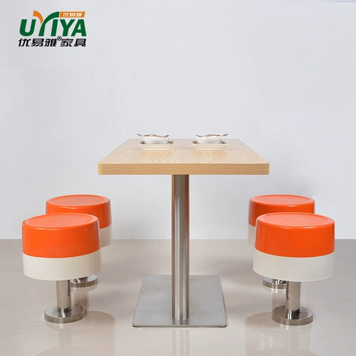 Пользовательский барный стул KFC из нержавеющей стали с фиксированной стой