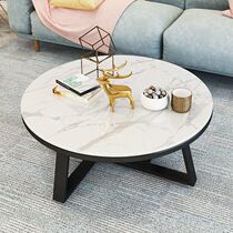 Nordic light luxury marble round coffee table living room home simple modern small apartment coffee table net red balcony table