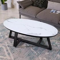 Nordic light luxury marble oval coffee table modern minimalist small apartment living room coffee table net red creative side table Zhuo