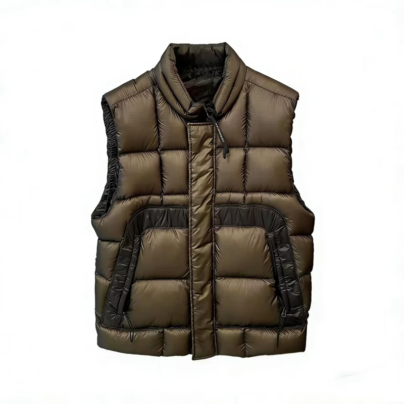 Keep warm vest with down sleevless for men and women, slim fit, feather stuffing