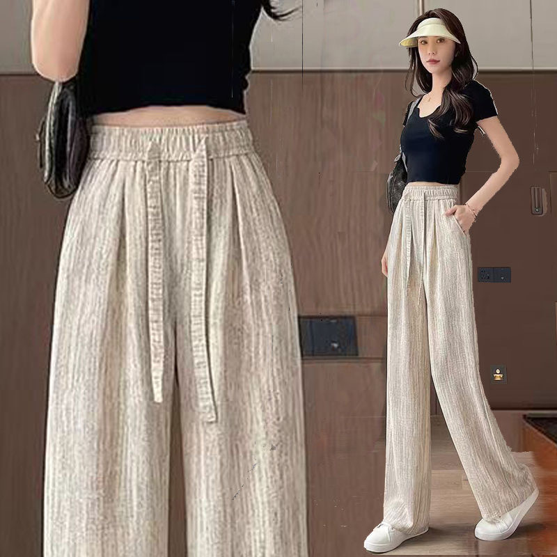 Ice Silk Narrow Wide-Leg Pants for Women, Drapey 2026 Spring/Summer New Tie-Dye Straight-Leg Pants, High-Waisted Slimming Casual Yamamoto Pants
