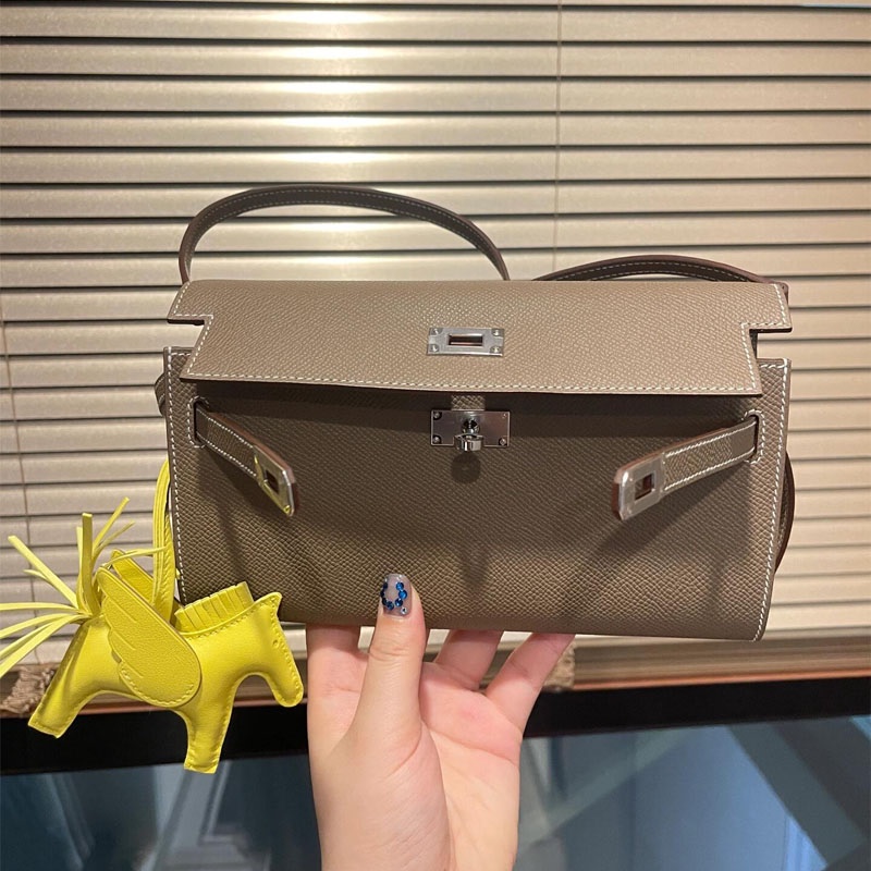 Handmade Wax Thread New Kelly Bag Mini Women's Bag Woc Wallet Kelly to Go Genuine Leather Women's Bag Single Shoulder Crossbody Handmade Wax Thread New Kelly Bag Mini Women's Bag Woc Wallet Kelly to Go Genuine Leather Women's Bag Single Shoulder Crossbody