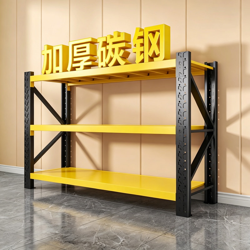 Warehouse Shelves, Multi-Layer Storage Racks, Two-Tier, Three-Tier, 1.68m High Storage Racks, Household Low Shelves