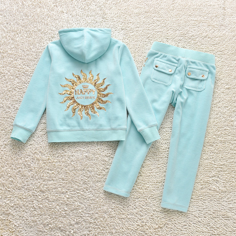 Clearance Juicy Grape Children's Clothing Velvet Suit Girls Spring and Autumn Children's Sports Leisure Parent-child Clothing