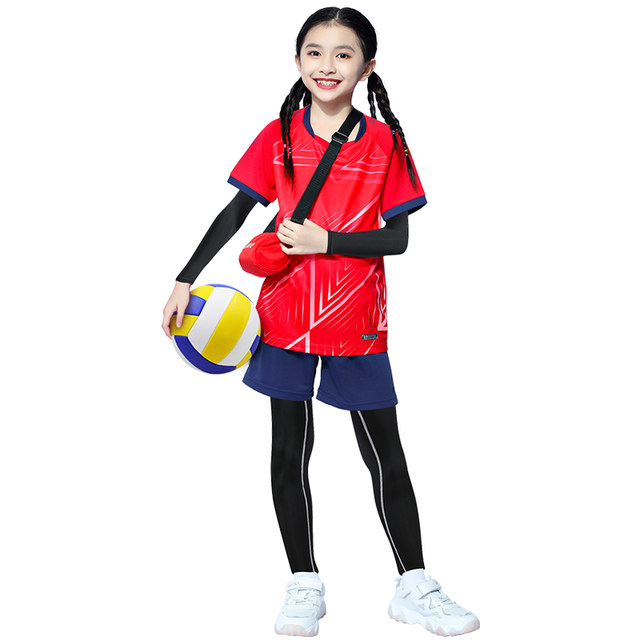 ຊຸດ volleyball ເດັກນ້ອຍຊຸດສີ່ຊິ້ນແຂນຍາວຕອນເຊົ້າການຝຶກອົບຮົມ jog ເຕັ້ນໄປຫາເຊືອກການສອດຄ່ອງກັບເຄື່ອງນຸ່ງພິເສດຊຸດ badminton ແຂນຍາວດູໃບໄມ້ລົ່ນແລະລະດູຫນາວ