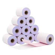 Haizhiou 75x60 two-part cash register paper carbon-free pressure-sensitive printing paper 76mm two-part double-layer pin type receipt paper clothing hospital pharmacy social security KTV paper single layer three layers double offset paper