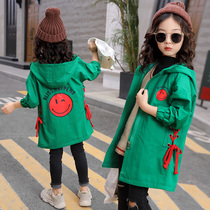 Girls autumn clothes 2020 new foreign style childrens clothing windbreaker in big Children girl Net red coat childrens spring and autumn coat