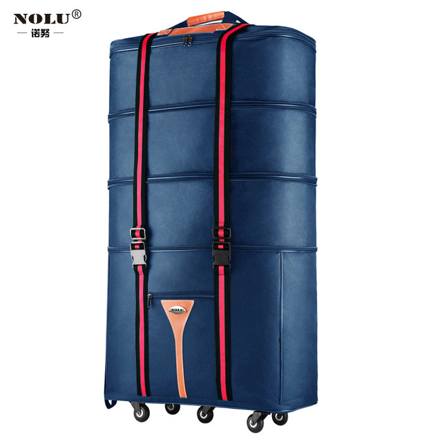 Large capacity study abroad universal wheel luggage bag 158 aviation checked bag immigration Oxford cloth folding suitcase