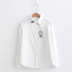 Mùa xuân và mùa thu mới ngọt ngào đại học dài tay áo sọc cotton thêu mèo con câu cá nữ sinh viên các kiểu áo sơ mi họa nữ đẹp Mùa xuân