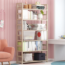 Pine bookshelf Simple student bookcase Home study floor-to-ceiling simple modern solid wood childrens picture book shelf shelf
