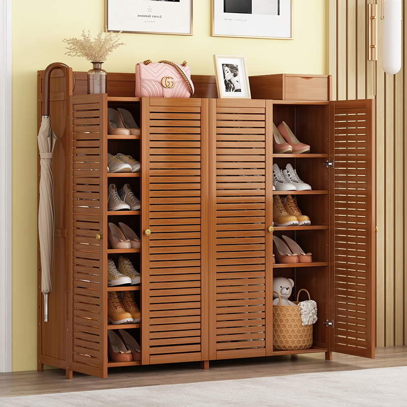 Shoe Rack Simple Doorway Multilayer Dust-Proof Domestic Economy Type Indoor Nanbamboo Shoe Cabinet Large Capacity Containing Cabinet Shelve
