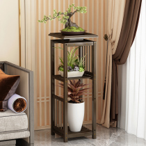 Flower stand indoor single floor-standing balcony hanging orchid potted flower stand Chinese living room ornaments shelf