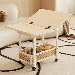 Foldable Dining Table Removable Coffee Table Side Table Integrated Small Apartment Living Room For Home Table Cream Wind Multifunctional Storage