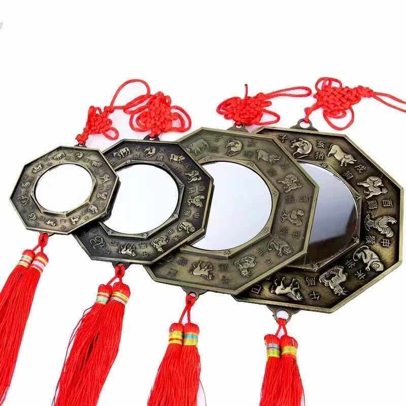 八卦鏡ペンダント、太極鏡飾り、家の装飾、太極陰陽平型八卦魚ペンダント、ドアの装飾