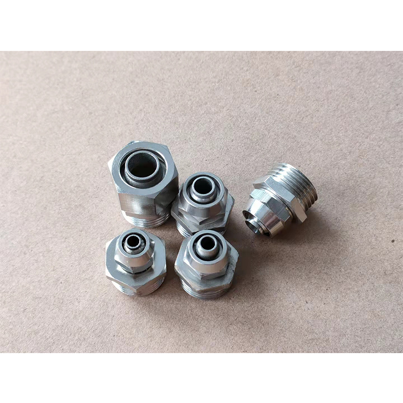 QUICK SCREW JOINT COPPER PLATED NICKEL PC PNEUMATIC EXTERNAL THREAD STRAIGHT PIPE STAINLESS STEEL QUICK JOINT 8 10 12 16mm