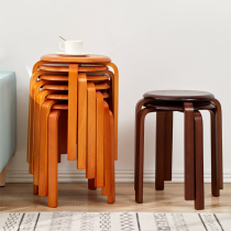 Modern dining table and stool solid wood round stool Home Wooden Bench fashion creative small stool adult makeup round stool dining stool