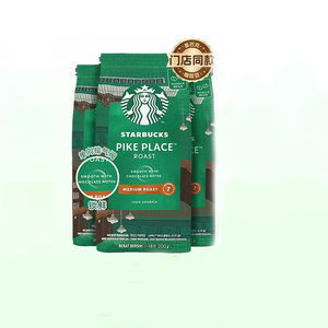 自营星巴克门店同款中度烘焙派克市场研磨咖啡豆200g*3