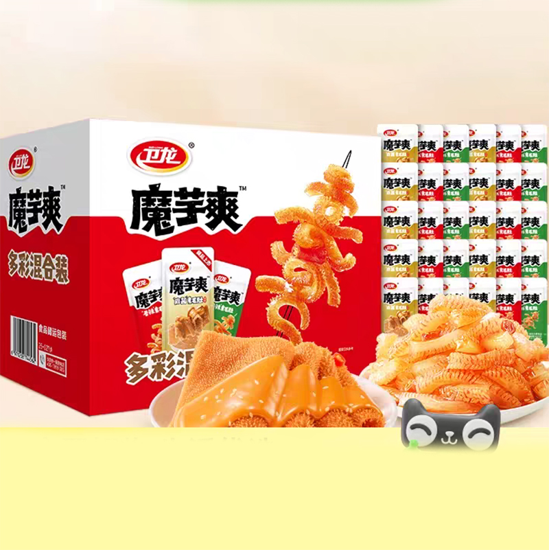 卫龙魔芋爽plus礼盒香辣酸辣麻酱混合口味888g素肉零食解馋辣条
