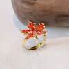 Red leaves attract wealth, autumn recruits talents, red maple high-end exquisite open ring 2026 autumn new jewelry high-end