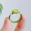 Haoyun lotus enamel green national style braided rope lotus ring temple scenic spot cultural and creative gifts