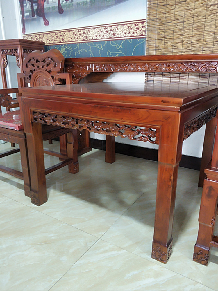 Old Elm gỗ trung sảnh bốn phòng sáu mảnh kết hợp phòng khách Zhongtang đồ nội thất cũ elm gỗ dải trường hợp - Bàn / Bàn mẫu bàn ăn đẹp