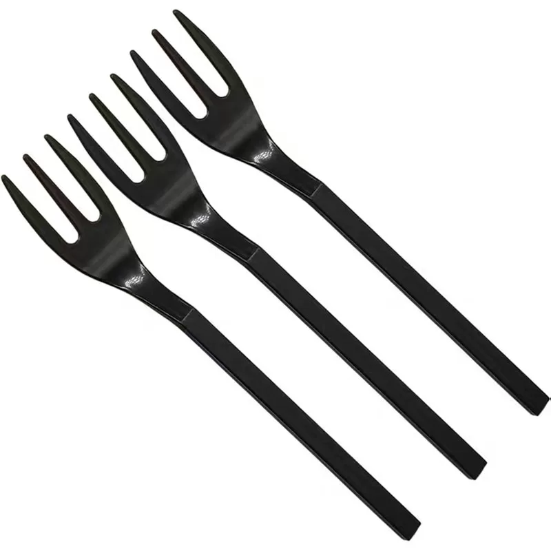 Long -handed three -tooth fork disposable plastic cake fork food fork fruit fork cans fork cans fork, 1000
