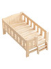 Solid Wood Children's Bed, Boy's Single Bed, Girl's Princess Bed with Guardrails, Small Bedside Bed, Widened Baby Splicing Bed