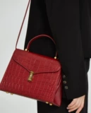 Модная красная сумка на одно плечо, вместительный и большой рюкзак, крокодиловый принт