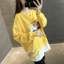 2019 New Korean version of the pullover female female fake two holes jacket very fairy coat