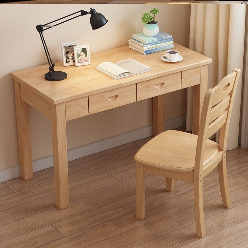 Light luxury desk simple modern solid wood drawer office home sub-bedroom study desk desk desktop computer desk
