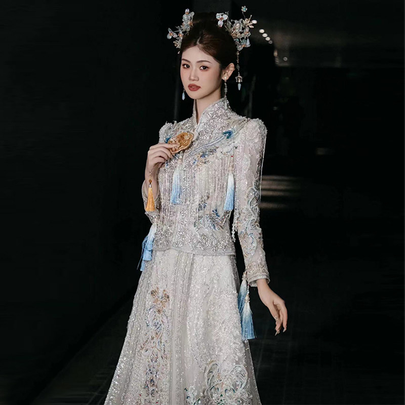 2025新款秀禾服:中式新娘高级感敬酒服,订婚裙女出阁宴礼服回门服夏!-秀禾服-淘宝好物网