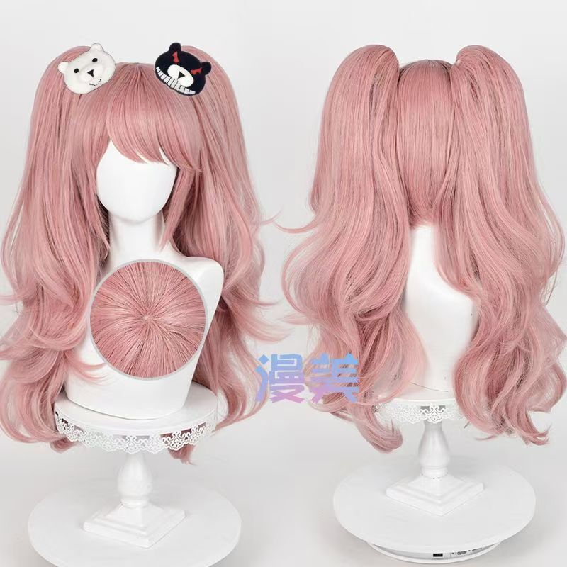 Rose Net Bullet Dance Enoshima Shield Girl Cos Wig Double Tiger Mouth Clip Ponytail Anime Wig Rose Net Bullet Dance Enoshima Shield Girl Cos Wig Double Tiger Mouth Clip Ponytail Anime Wig