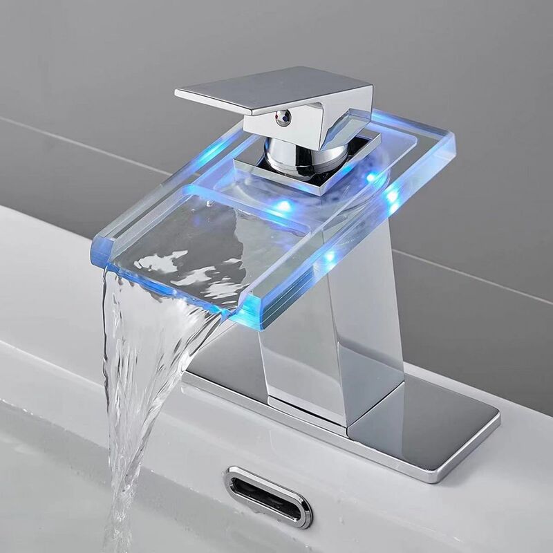 Glass Faucet, Glass Water Tap, Cross-Border Amazon Supply, Led Light-Changing Hydroelectric Black Waterfall Glass Faucet, Glass Water Tap, Cross-Border Amazon Supply, Led Light-Changing Hydroelectric Black Waterfall